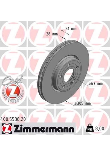 Zımmermann 400.5538.20 Fren Dıskı On Mercedes Amg W177 W247 C118