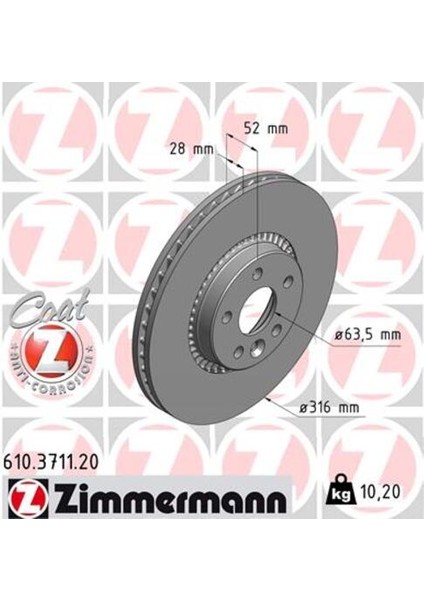 Zımmermann 610.3711.20 On Fren Dısk Aynası Havalı S60 Iı - 10 15 S80 Iı 08 14 V60 I 10 15 V70 Iıı 10 15 XC70 Iı 07 14 V60 06 14 Ford S-MA10 15 Galaxy 10 15 2.0 Ecoboost - 2.2 Tdcı Freelander 2 3.2