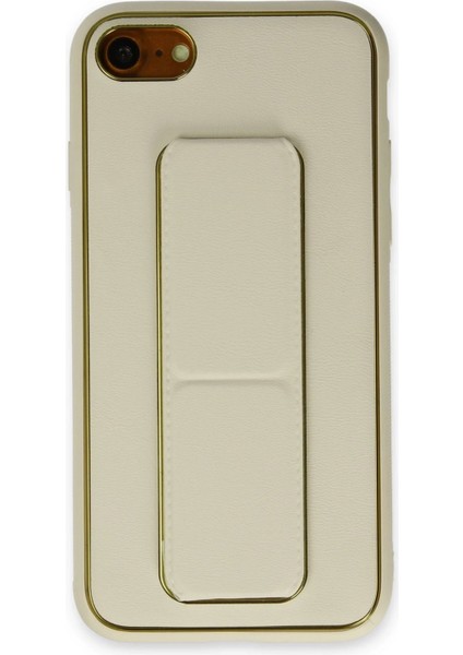 iPhone 7 Kılıf Coco Deri Standlı Kapak - Beyaz - CPT108653-1800