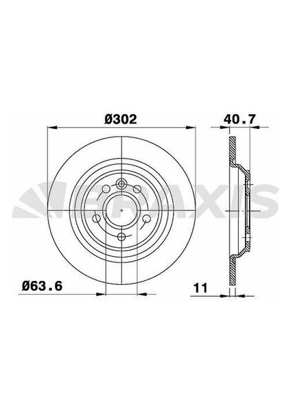 Braxıs AE0514 Arka Fren Aynası Volvo S60 II10> S80 Iı 06> V60 Iı 13> V70 Iı 06> XC70 06> Duz 302MM