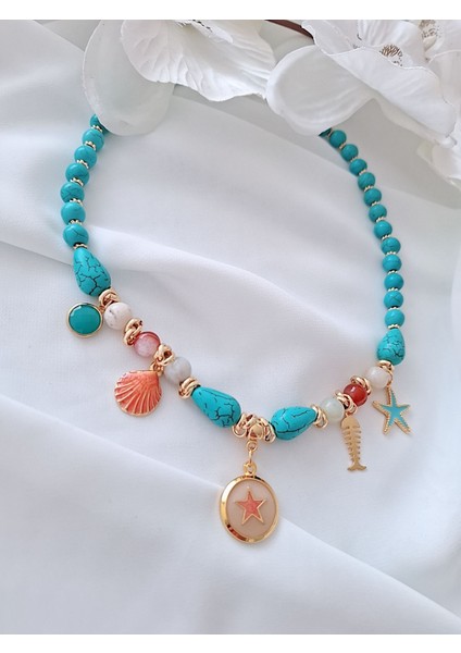 Turkuaz Firuze Çakra Doğal Taş Kolye fiyatları