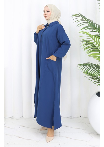 Double Kumaş Uzun Tunik Pantolon Ikili Takım 0034-07 Lacivert fiyatları