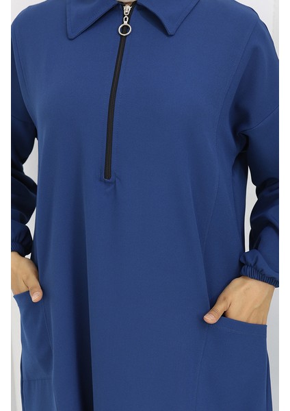 Double Kumaş Uzun Tunik Pantolon Ikili Takım 0034-07 Lacivert fırsatları