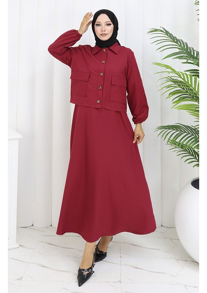 Jile Ceket Ikili Takım 0117-06 Bordo
