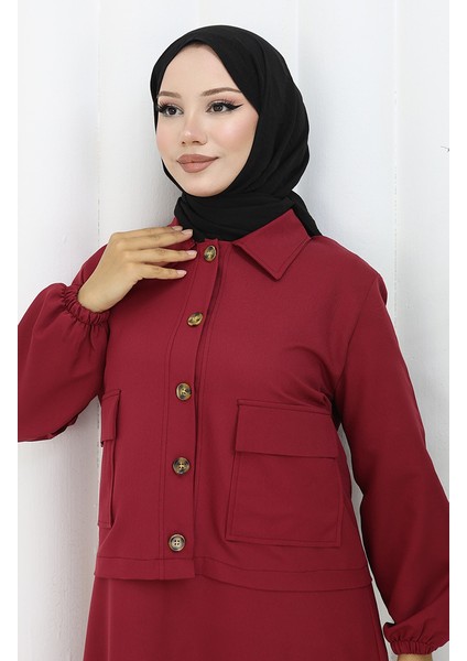 Jile Ceket Ikili Takım 0117-06 Bordo modelleri