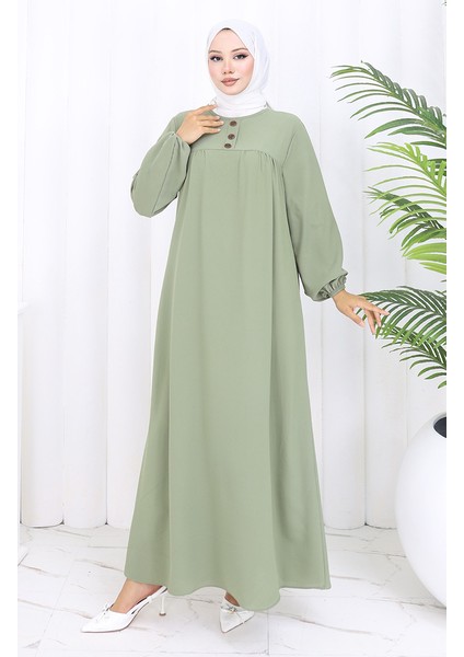 Robalı Elbise 4109-03 Çağla Yeşili