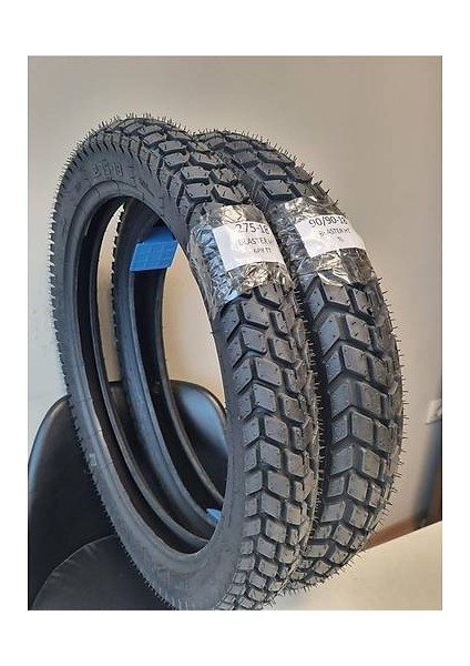 Mondial Mh, Honda Cbf, Cg, Mondial 125 Mc, Roadracer, Mg Superboy, Hero Glamour, Hunk, Kanuni Breton, Kuba Tk 275-18 ve 90/90-18 Tl Tubeless Motosikler Lastik Seti