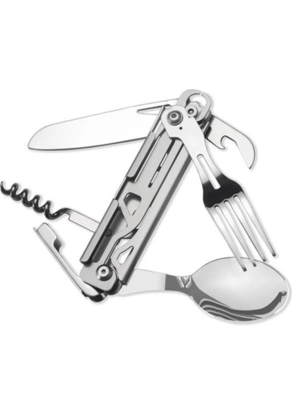 GHKS002 Multi Fonksiyonel Çatal Bıçak Kaşık Tirbüşon Set
