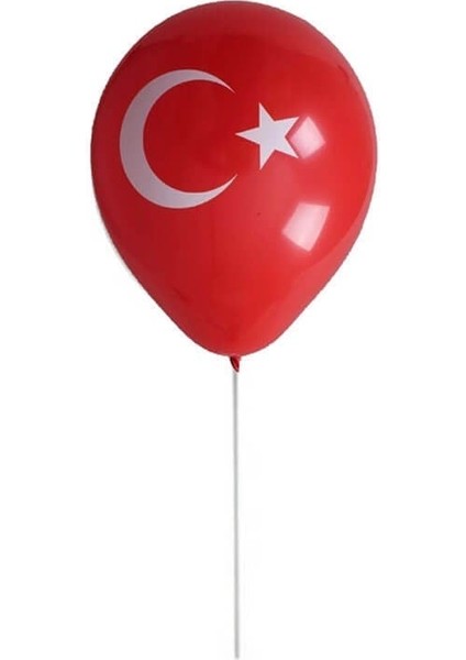 Lateks Ay Yıldız Baskılı Balon Türk Bayrağı Kırmızı Beyaz Balon 10 Adet modelleri