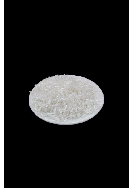 Beyaz Janjan Burgulu Boru 6x4 mm Boncuk 100 gr