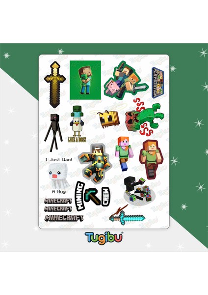 Minecraft Sticker Seti, Gamer Sticker Seti, 44 Adet Minecraft Etiket fırsatları