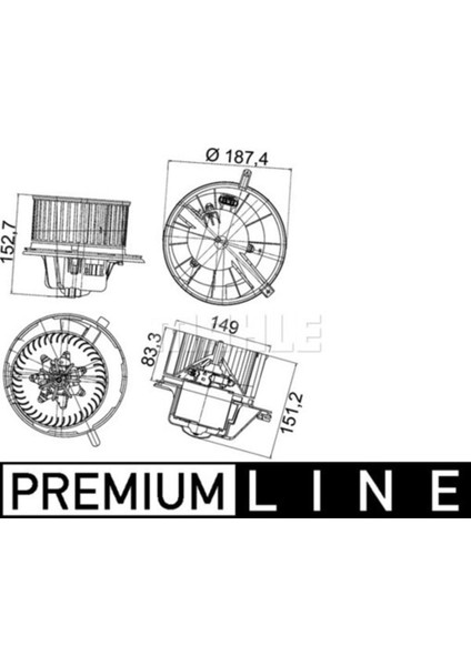 Mahle AB148000P AB148000P Kalorifer Motoru 07- Golf V-Caddy-Psst-Jtta-Touran-Tiguan-A.3-Leon-Altea-Toledo-Oct