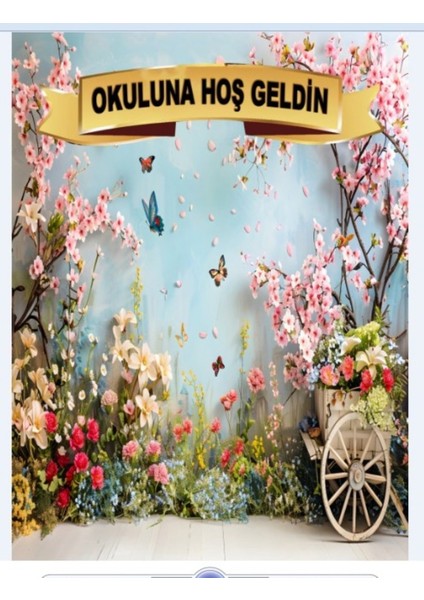 Okuluna Hoşgeldin , Okulumda Pano,okul Panosu, Balonlu,okul Etkinlik Kumaş Pano 150X200 modelleri
