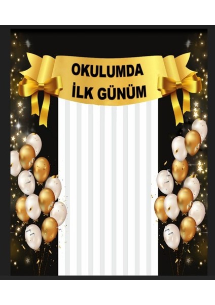 Okulumda Ilk Günüm, Okul Etkinlik Kumaş Pano, Renkli Arka Plan 150X200