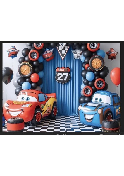 Şimşek Mcqueen Doğum Günü Panosu,partikonsept,kız Konsept ,erkek Konsept, 150X200