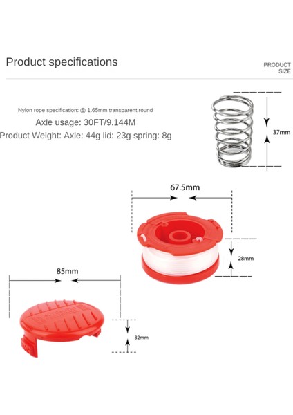 Kordon Kesme Misinası, 0.065 Inç, Makara, Naylon Kesme Başlığı Biçme Misinası Kesme Makarası CMZST065 CMZST120SC, 3 Adet (Yurt Dışından) modelleri