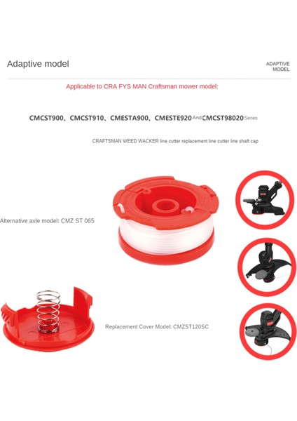 Kordon Kesme Misinası, 0.065 Inç, Makara, Naylon Kesme Başlığı Biçme Misinası Kesme Makarası CMZST065 CMZST120SC, 3 Adet (Yurt Dışından) fırsatları