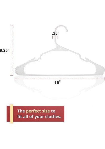 Beyaz Plastik Askılar, Günlük Standart Kullanım Için Mükemmel Plastik Elbise Askıları, Elbise Askıları (Beyaz, 20 Paket) (Yurt Dışından) fiyatları