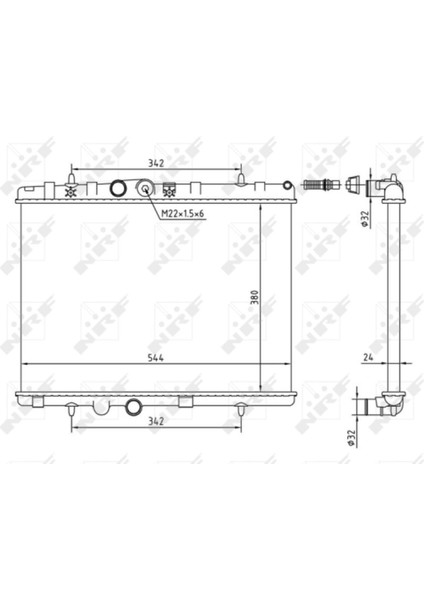 58226A Motor Su Radyatörü Mekanik P301 P1007 1,6hdı 06- C2 C3 Iı C Elysee 1,4 1,6 1,4hdı 03-