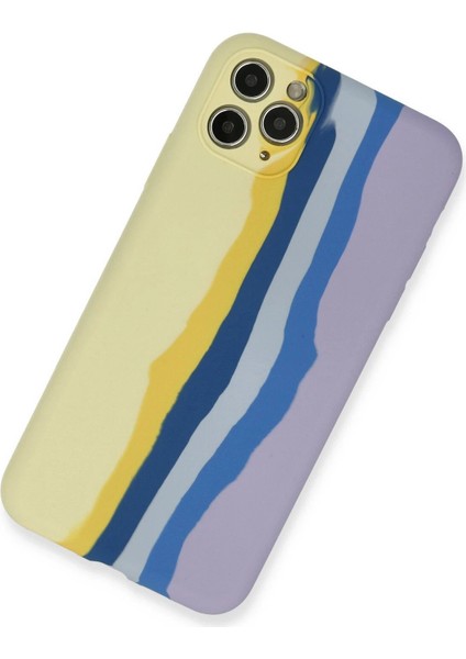 iPhone 11 Pro Kılıf Ebruli Lansman Silikon - Sarı-Lila - CPT106380-8822 fiyatları
