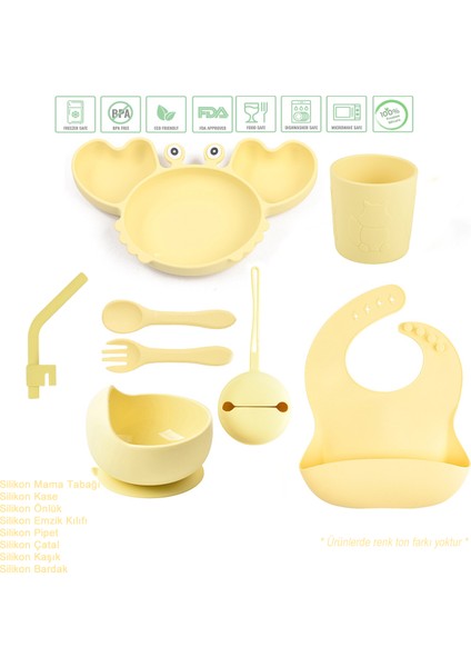 Silikon Beslenme Seti / Sarı