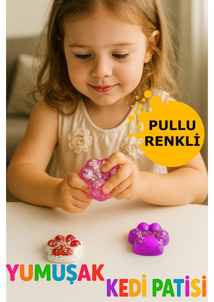 Mujmuj Oyuncak Yumuşak Squishy Kedi Patisi Sukuşi Eğlenceli Oyun 1 Adet