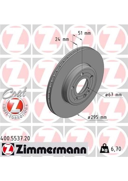 Zımmermann 400.5537.20 Fren Dıskı On Mercedes W177 W247 C118