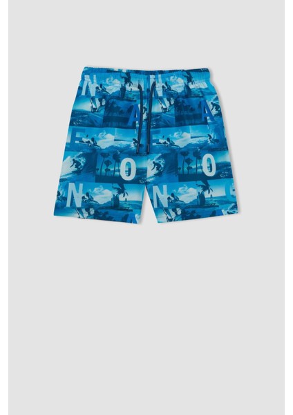 Erkek Çocuk 2'li Takım Baskılı Kolsuz Tişört Deniz Şortu C4571A824HS