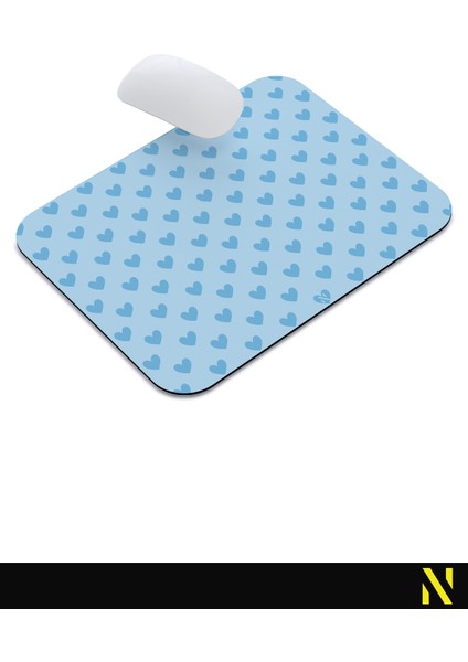 Mavi Renkli Kalpli Desenli Ergonomik Mouse Pad - 23 cm x 19 cm - Kaydırmaz Taban Ev ve Ofis Kullanımı Fare Altlığı Mousepad indirimleri