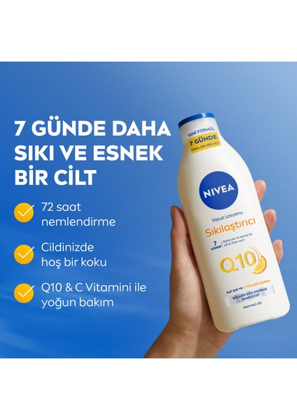 Vücut Losyonu Q10 + C Vitamini 250ml, 48 Saat Vücut Nemlendirme, 10 Günde Sıkılaşma, Normal Ciltler için, Vücut Bakım