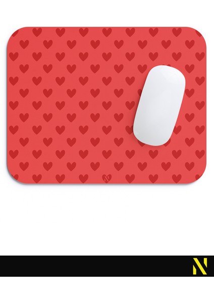 Kırmızı Renkli Kalpli Desenli Ergonomik Mouse Pad - 23 cm x 19 cm - Kaydırmaz Taban Ev ve Ofis Kullanımı Fare Altlığı Mousepad fırsatları