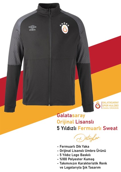 Orijinal Lisanslı Umbro Dik Yaka 5 Yıldızlı Fermuarlı Siyah Sweat fiyatları