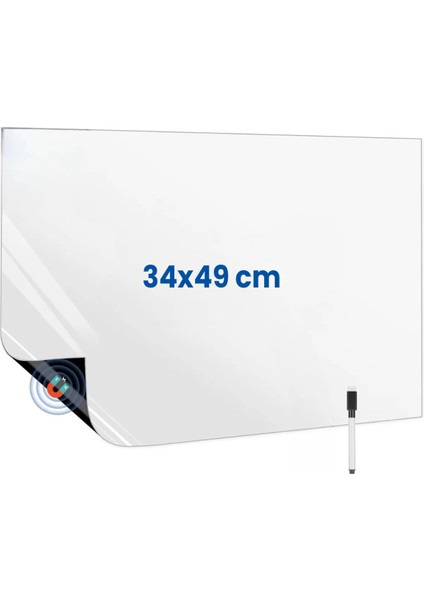 Mıknatıslı Manyetik Magnet Beyaz Tahta 34CM x 49CM Katlanabilir Silinebilir Yazı Tahtası + Kalem