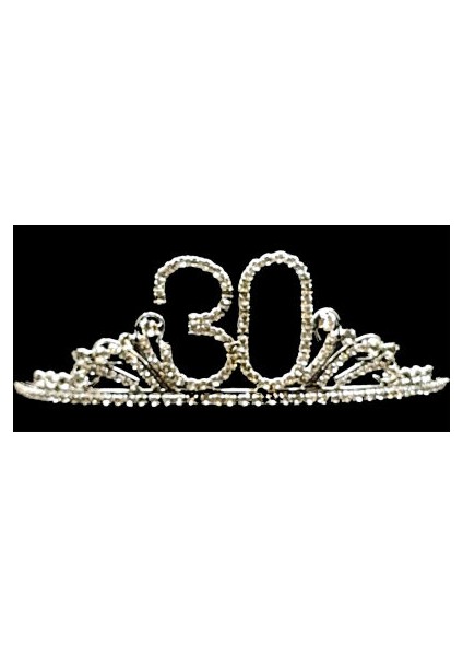 Kristal Taşlı Metal Taç - 30 Yaş