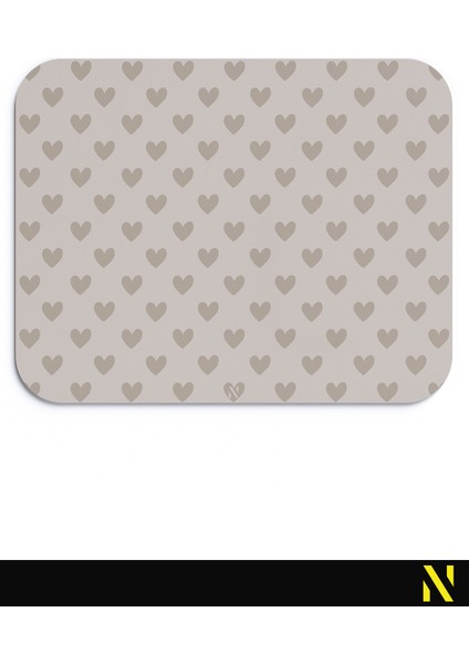 Bej Renkli Kalpli Desenli Ergonomik Mouse Pad - 23 cm x 19 cm - Kaydırmaz Taban Ev ve Ofis Kullanımı Fare Altlığı Mousepad