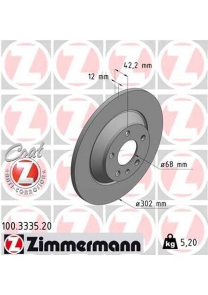 100.3335.20 Arka Fren Diski A6 Allroad 4fh 2.7 Tdı Quattro 3.0 Tdı Quattro 06-986479458-