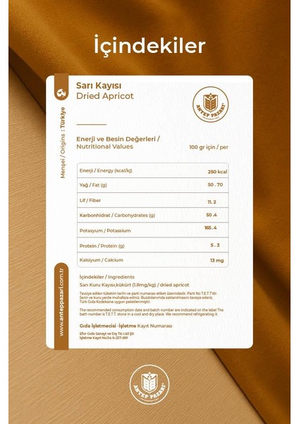 Kuru Kayısı-Sarı Kayısı-100 gr modelleri