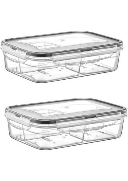 Bfs 4 Bölmeli Sızdırmaz Contalı Kilitli Kapaklı 1 Litre Erzak Saklama Kabı -LC520