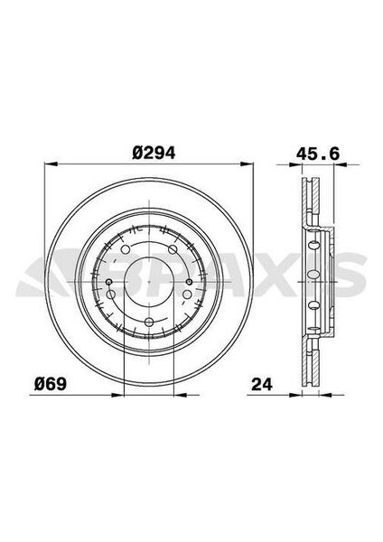 AE0301 AE0301 Ön Fren Diski Havalı Mitsubishi Lancer 08-Outlander 07-13 P4007 07-C-Crosser 07- 294X5 MR205215.