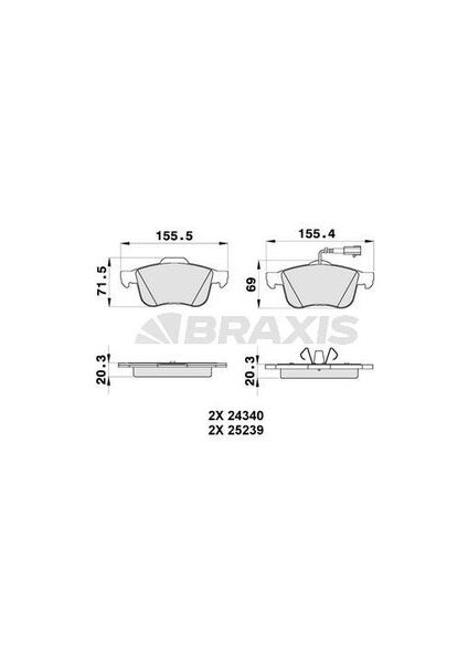 Braxıs AB0348 On Fren Balata Alfa Romeo Gıulıetta 1.4 Tb 163 1.4 Tb 170 2.0 Jtdm 140 2.0 Jtdm 163 2.0 Jtdm 170 10