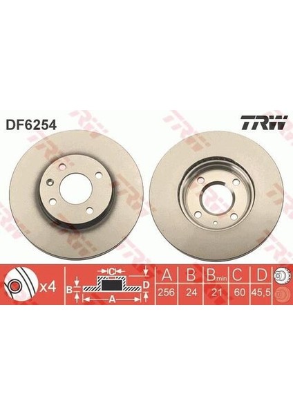 DF6254 On Fren Dısk Aynası Chevrolet Aveo T300 1.2ı