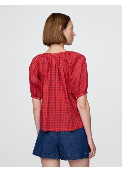 Kadın Kırmızı Gap × Dôen Gingham Bluz