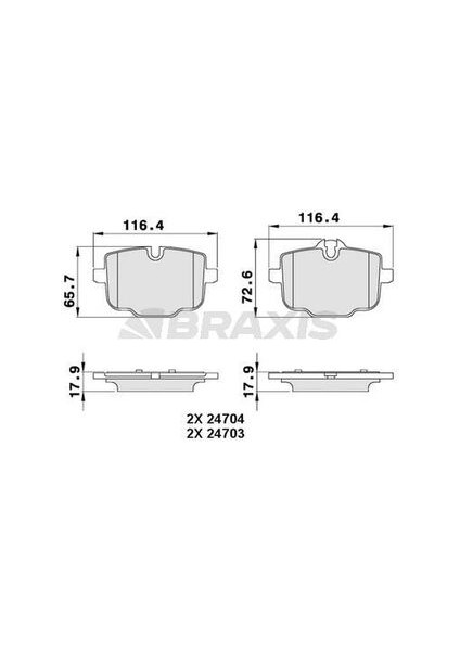 Braxıs AA0298 Arka Fren Balatası Bmw F10 F11 N53 N56