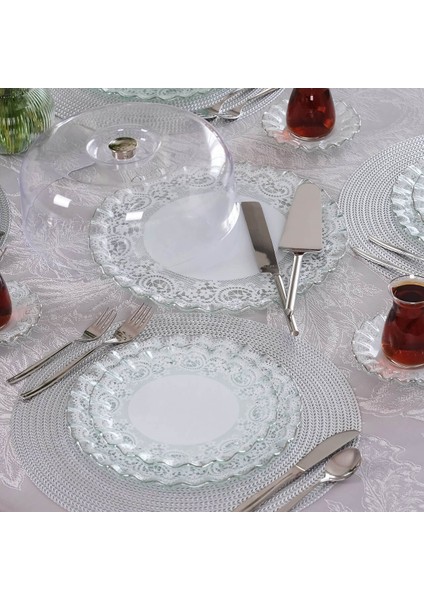 Marche Platin Yaldızlı 6 Kişilik 34 Parça Pasta Servis Takımı