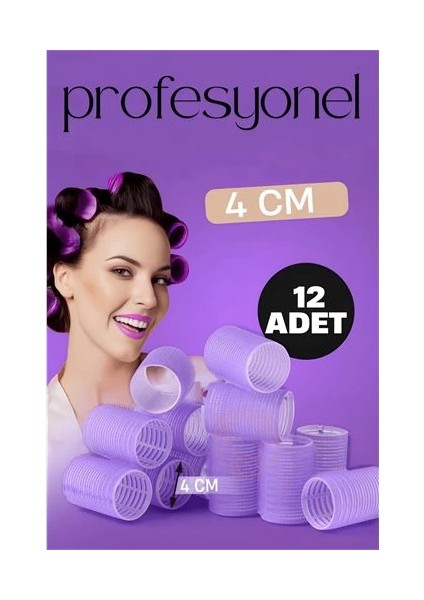 4 cm Bigudi Saç Bigudisi Profesyonel 12 Adet