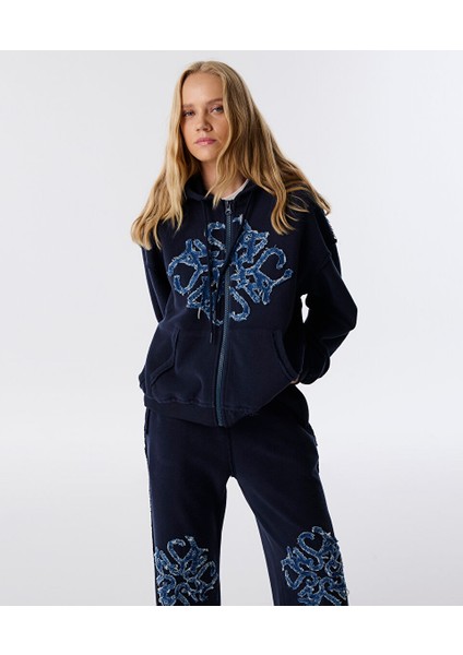 Denim Aplikeli Sweatshırt TW6250091028015
