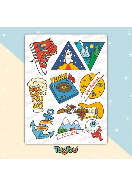 Travel Sticker Seti, Karışık Etiket Seti, 22 Adet Kamp ve Karavan Etiket modelleri