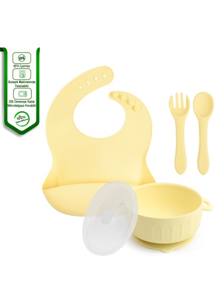 Yengeç Figürlü Vakumlu Silikon Beslenme Seti ; Mama Tabağı, Kapaklı Kase, Önlük, Çatal ve Kaşık, Pipetli Bardak ve Çerez Kapağı, Pipet, Emzik Kılıfı fırsatları