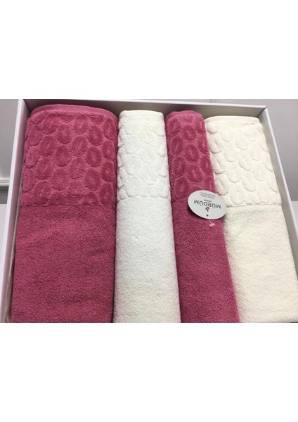Nivemeshome Fuşya-Krem Mürdüm Cotton Hamam Seti fiyatları