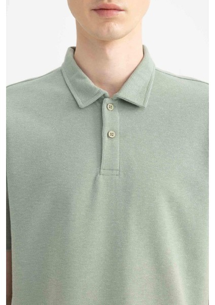 New Regular Fit Basic Düz Kısa Kollu Polo Tişört B4939AX24SP